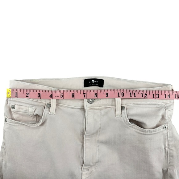 7 For All Mankind High Waist Ankle Skinny Jeans Women's Pink Size 30 - Picture 13 of 16